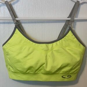 C9 by Champion Neon Yellow and Gray Cami Sports Bra with adjustable straps